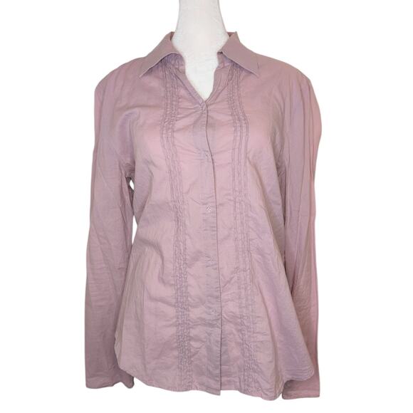 Sundance Cotton Pink Purple Snap Up Blouse Size 14 - Picture 1 of 5